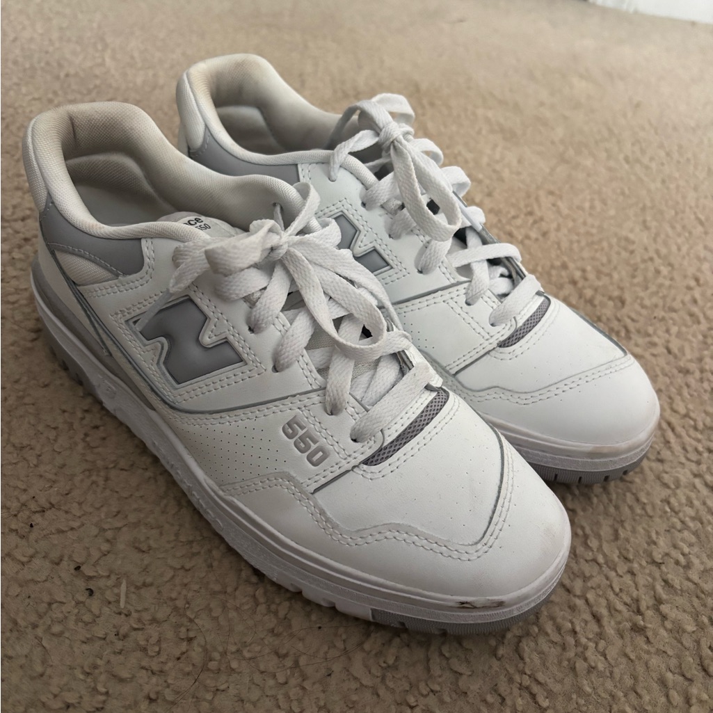 New Balance 550 White And Gray Sneakers. It Was Worn 6-7 Times